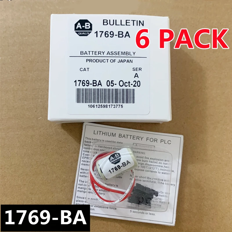 

6PACK New Original 1769-BA 1769BA PLC Controller 3V Lithium Battery Batteries With Plugs CR14250