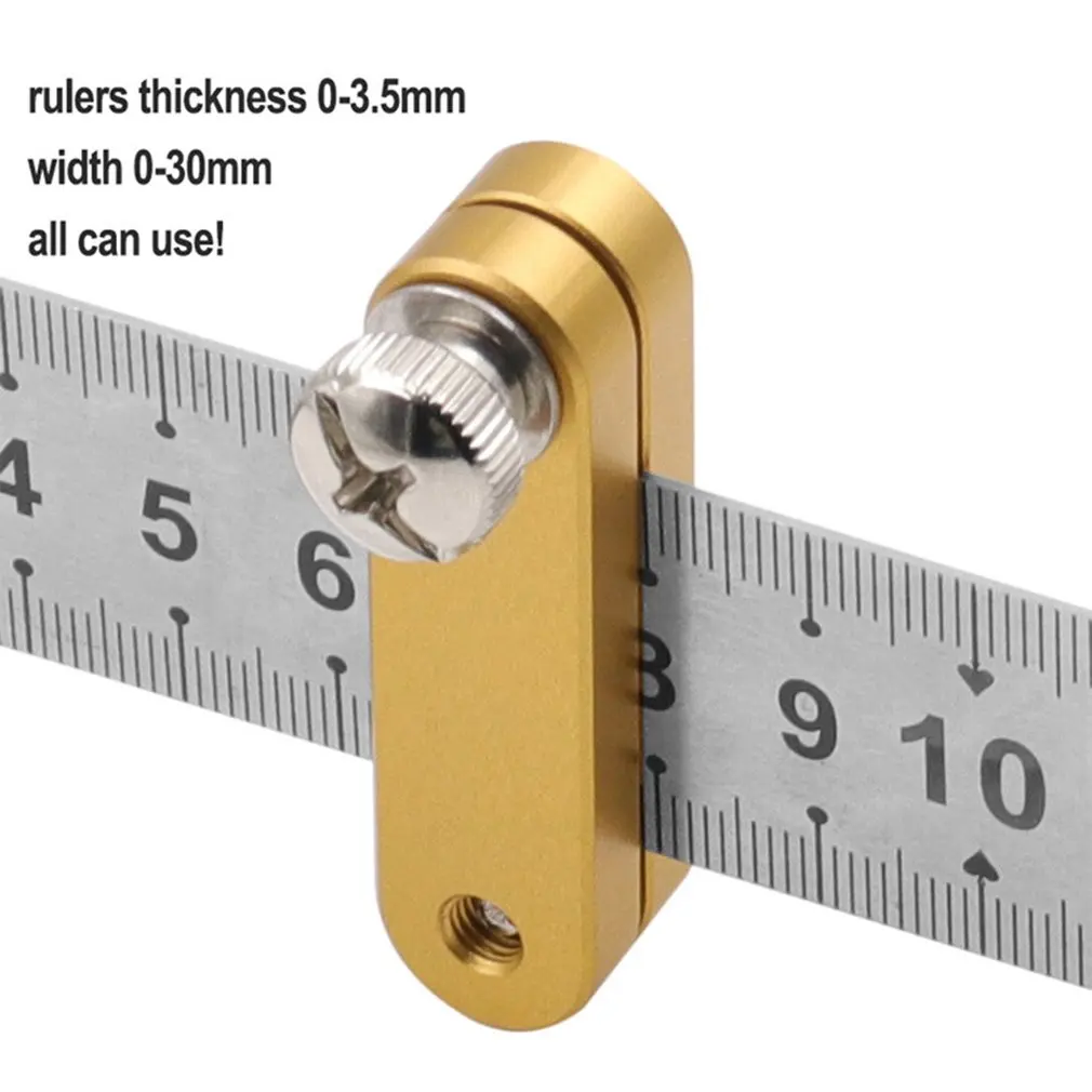 Fashion Steel Ruler Positioning Block Woodworking Scribe Drawing Mark Line Gauge Carpenter DIY Measuring Carpenter Tools