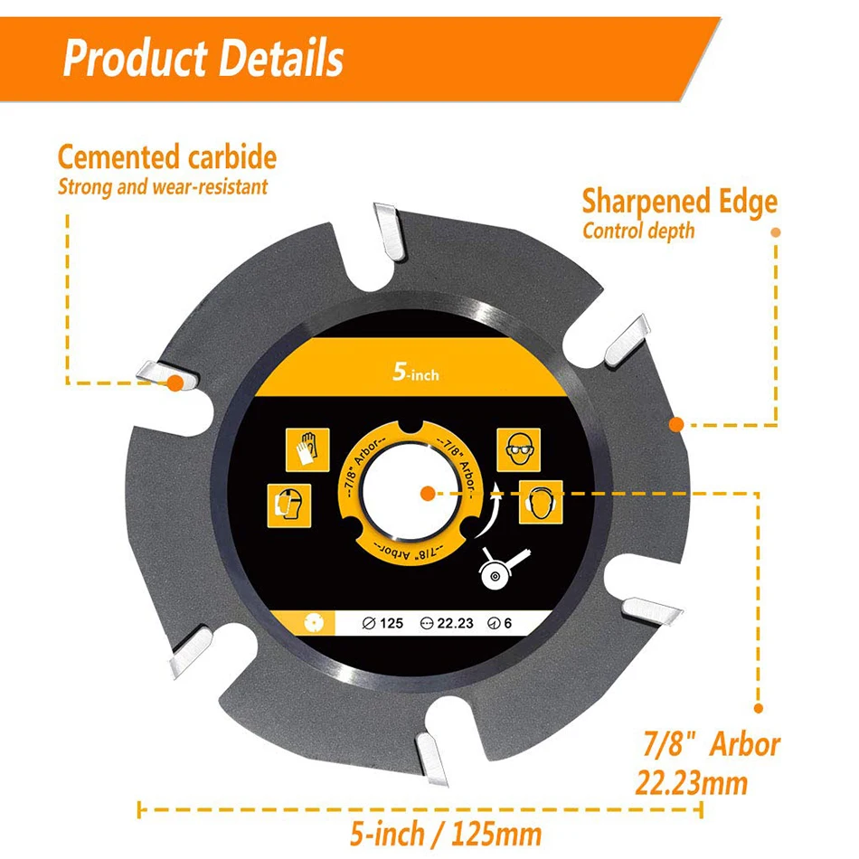 Imagem -04 - Ganwei-wood Cutting Roda Saw Blade Angle Grinder Carboneto Shaping Disc Escultura Sculpting Dentes 5