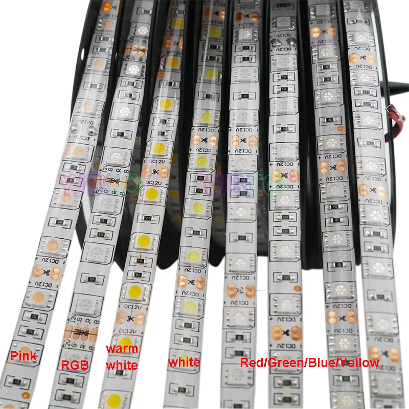 LED strip 5050 DC12V neon flexible RGB LED light white/warm white/red/pink/UV/RGBW/RGBWW for home and billboard decoration