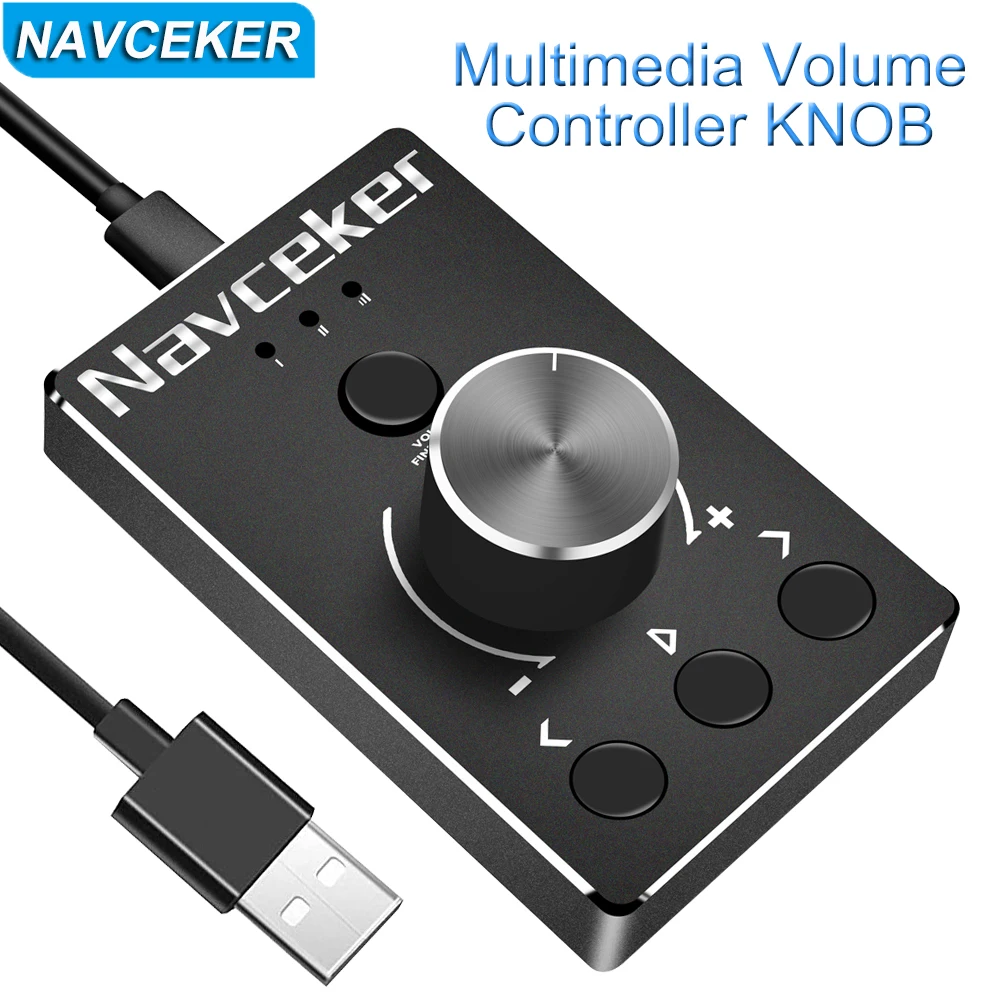 

USB Volume Control Knob Multimedia PC Computer Speaker Bluetooth-Compatible Volume Controller Knob One-key Mute Play Pause Skip