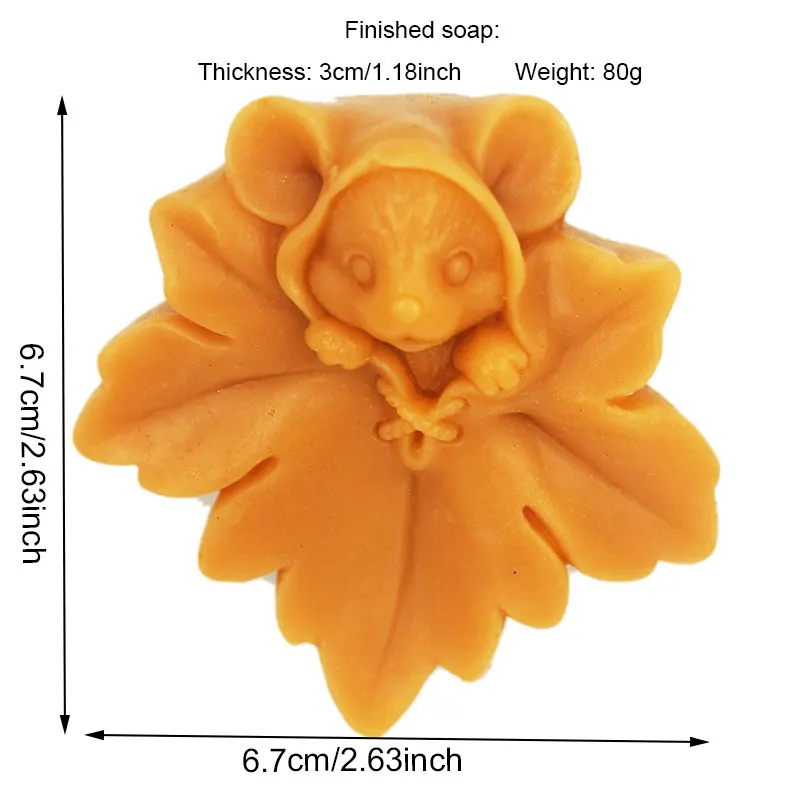 1Pcs 3D Maple Leaf mice Mould S301 Craft Art Silicone Soap Mold Craft Molds DIY Handmade soap molds Mould for Soap making