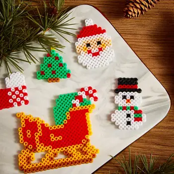 Happyflute Diy Strijken Kralen 1200Pcs 5Mm Met Kerst Pegboards Voor 6 + Jongens Meisjes 3D Handgemaakte Klaslokaal Activiteit gift