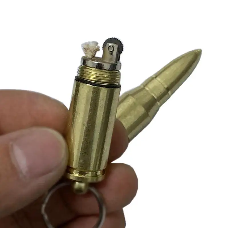 Mini Bullet Lighter Key Chain Refillable Flame Kerosene Oil Lighter Cigarette Lighters Outdoor Tool Men Gadget