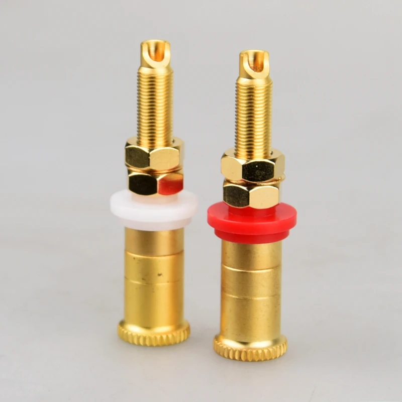 HIFIDIYLIVE speaker DIY terminal connector binding post HIFI amplifier Pure cupper Silver Gold-plated Banana socket junction Box
