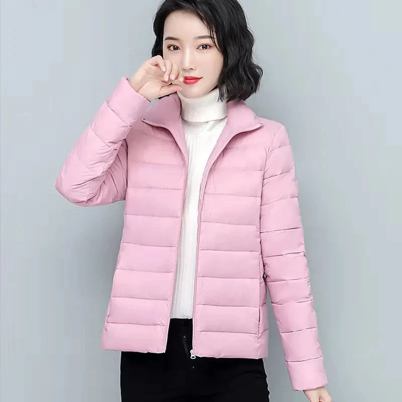 Stand-Up Collar Cotton-Padded Jacket Women's Short Winter 2021 New Fashion Korean Padded Jacket Lightweight Down Padded Jacket