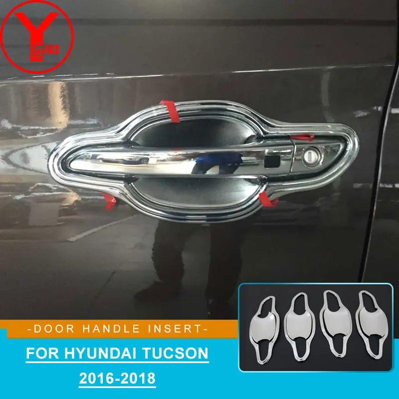 

chrome door handle bowl cover For hyundai tucson 2017 2018 accessories door cover for hyundai tucson 2016 car styling ABS YCSUNZ