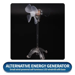 Mini Wind Turbines Alternative Energy Generator LED Teaching Tools Sample Model Hot Color LED Decorative Warning Light