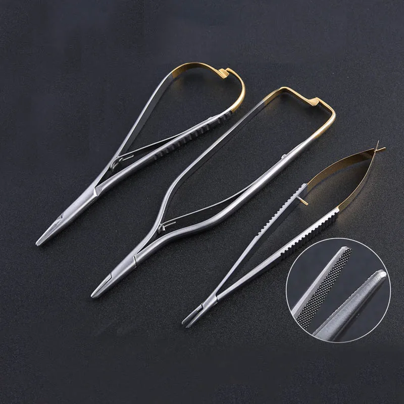 

Stainless steel medical Matthew full-grip insert needle holder cosmetic plastic surgery surgical suture needle