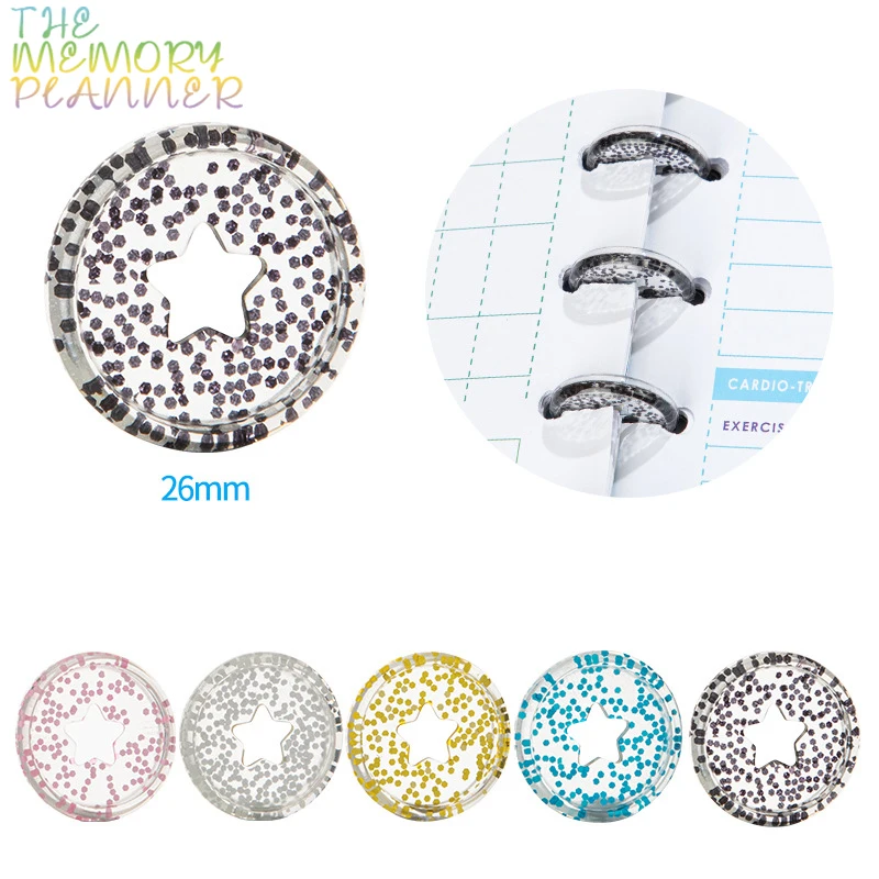 11 stücke Stern Notebook Pilz Loch Lose-blatt Disc Bindung Planer Ring Binder A5 Binder Ringe Discbound Notebook Disc planer