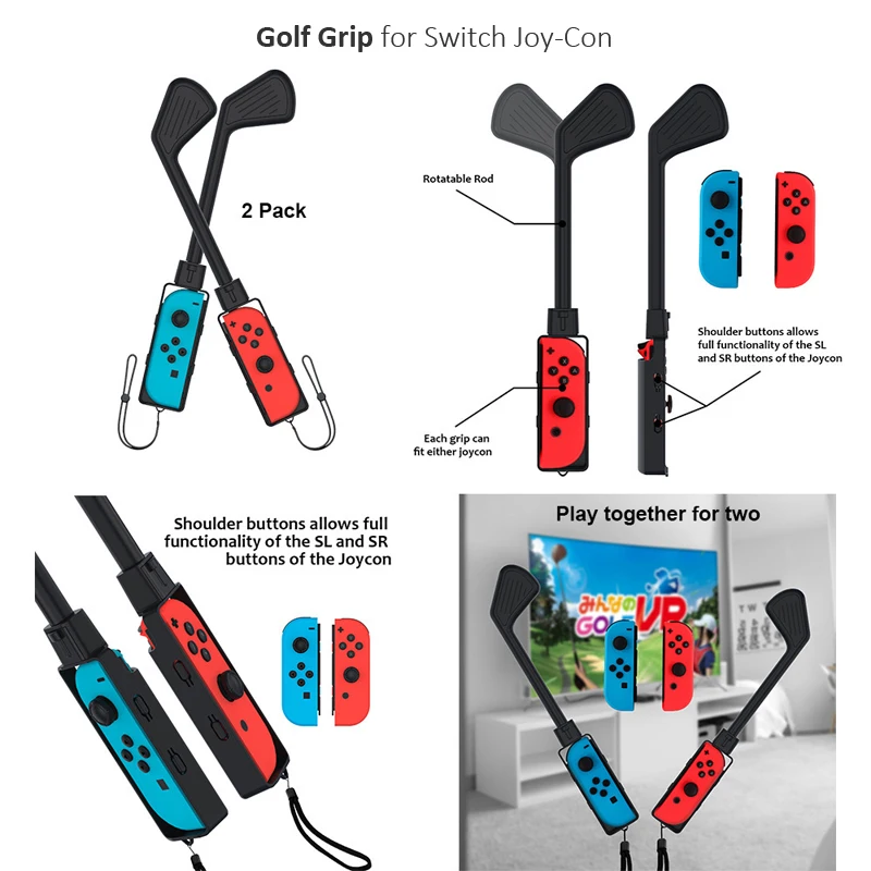 Accesorios de juego de Control de movimiento 10 en 1 para Nintendo Switch Golf Club, juego de pulsera de baile, raqueta de tenis para NS Switch OLED
