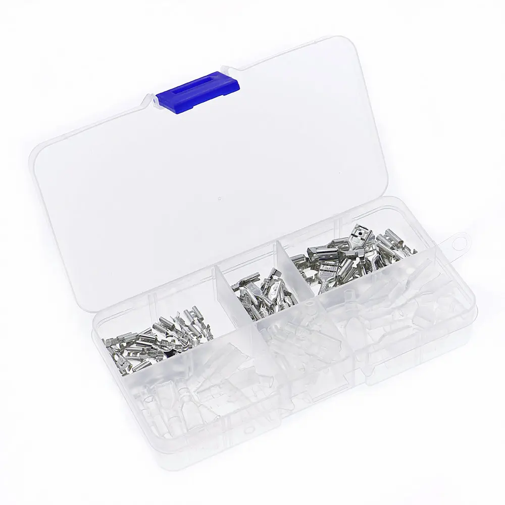 120pcs 2.8 4.8 6.3 Insert Plug Spring Sheathed Wire Terminal Connector Cold Pressed Terminal Kit