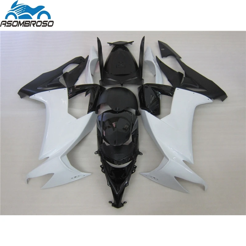 

ABS Plastic Motorcycle bodyparts for Kawasaki Ninja ZX10R fairing kit 2008-2011 white black fairing set zx10r 08 09 10 11 HJ52