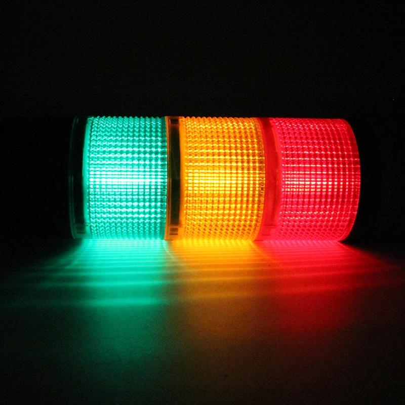 Black Shell 24V 70mm Industrial Signal Tower Safety Stack Alarm Light Led Multilayer Rod Buzzer Caution Warning Lamp ForMachine