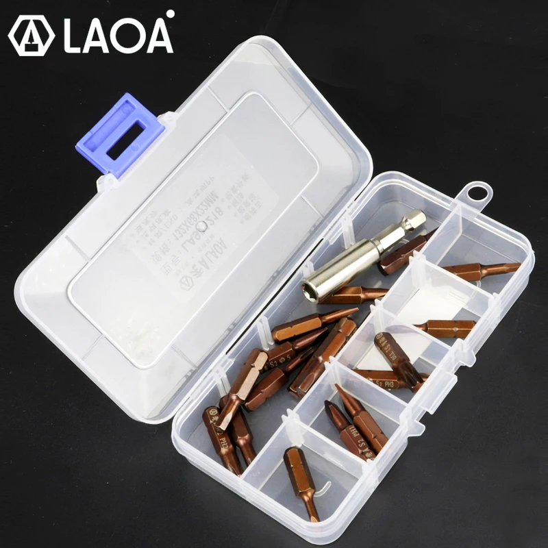 LAOA 20pcs S2 Alloy Steel Screwdriver Bit 6.3MM Electric Screwdriver BitS