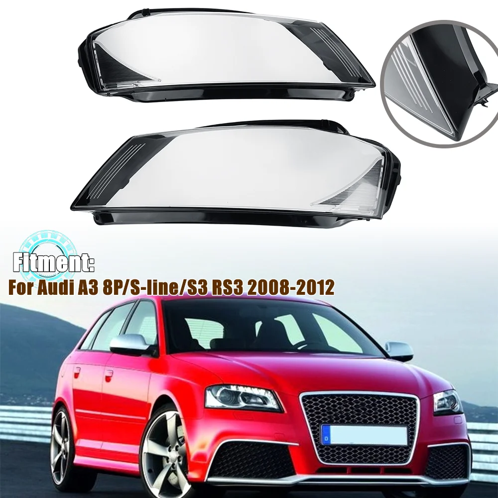 

Left Right Car Front Headlight Clear Lens Cover Lamp Shell For Audi A3 8P / S-line / S3 RS3 2008-2012 Replacement Accessories