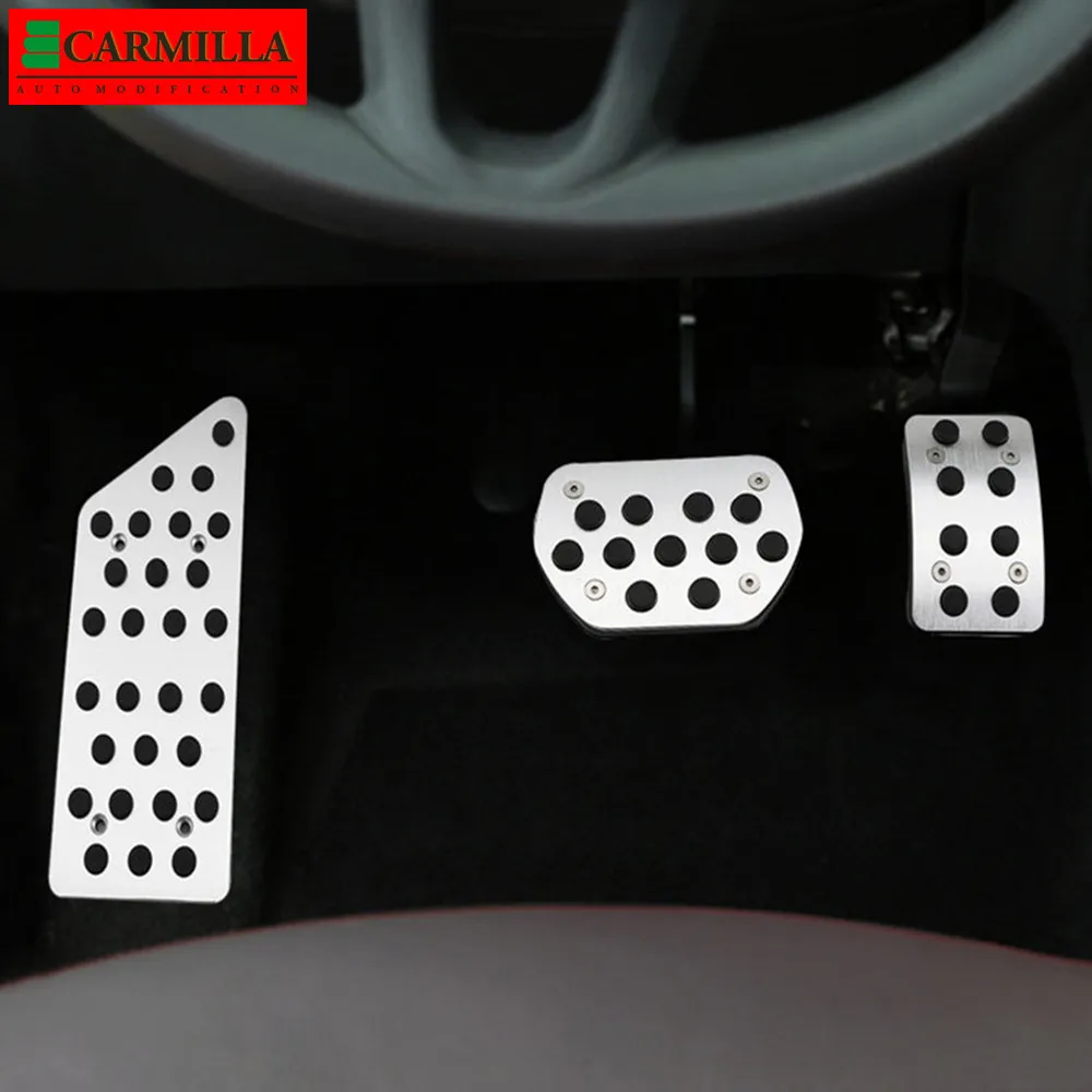 Carmilla Car Pedals AT MT Brake Gas Clutch Fuel Accelerator Pedal Pad Cover for Peugeot 508 2011 - 2019 LHD Accessories