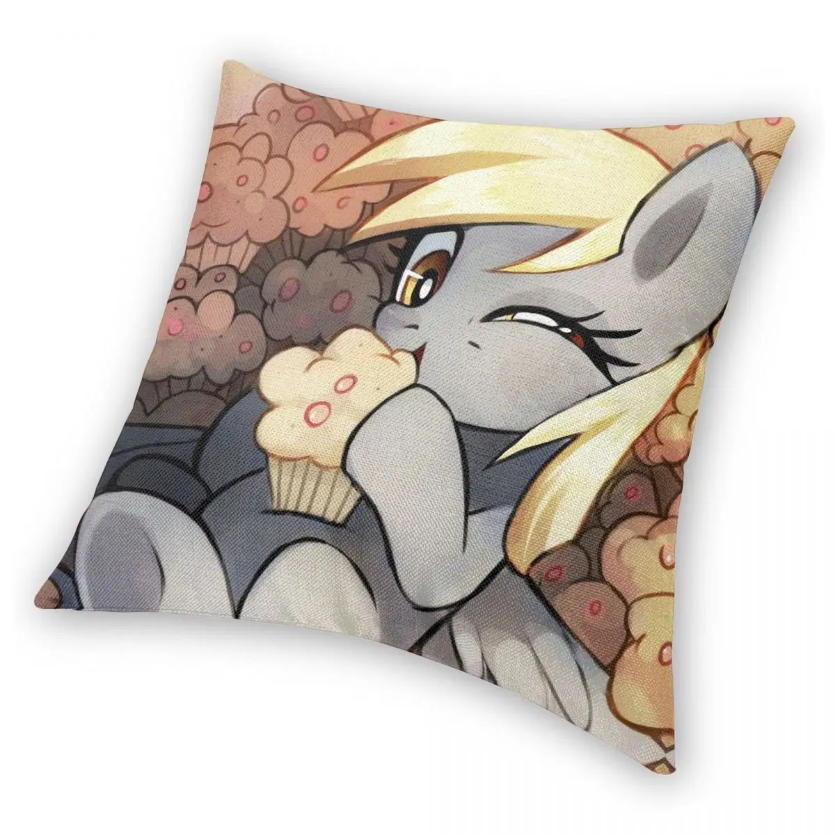 Derpy Hooves Square Pillowcase Polyester Linen Velvet Creative Zip Decor Sofa Cushion Cover 18\