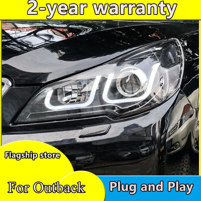 Car Styling For Subaru Outback 2010-2014 for Outback head lamp LED DRL Lens Double Beam D2H HID Xenon bi xenon lens