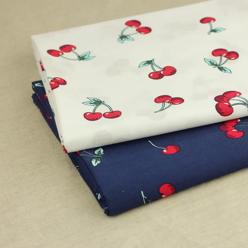 145x50cm Fruit Cotton Plain Poplin Fabric DIY Home Furnishing Children\'s Wear Cloth Make Summer Dress Skirt Decoration 160g/m