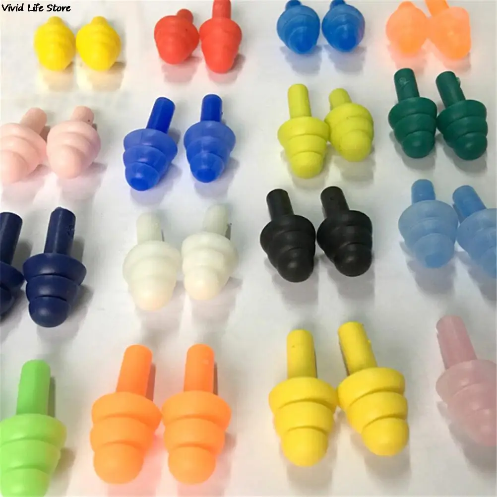 10 pairs Anti-Noise Ear Plug Waterproof Swimming Silicone Swim Earplugs for Adult Swimmers Children Diving Soft