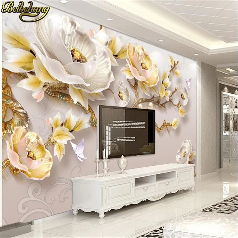 

beibehang custom Embossed Peony Photo Wallpaper 3D Mural Living Room Bedroom Home Decor Wall Painting Papel De Parede Wall Paper