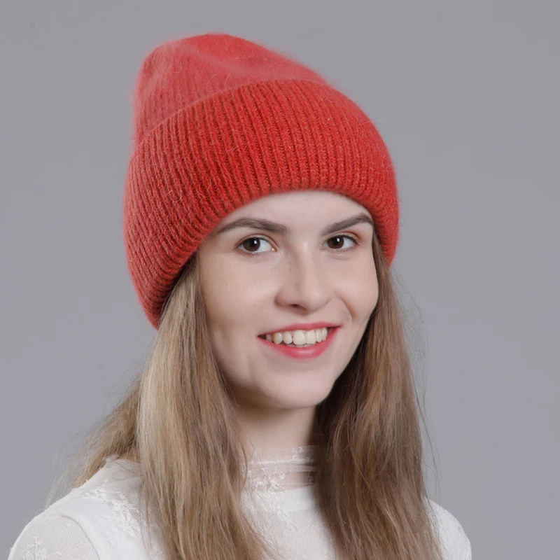 CNTANG – bonnet d\'hiver en vraie fourrure de lapin pour femme, joli, chaud, à la mode, avec décoration, strass, décontracté, tricoté