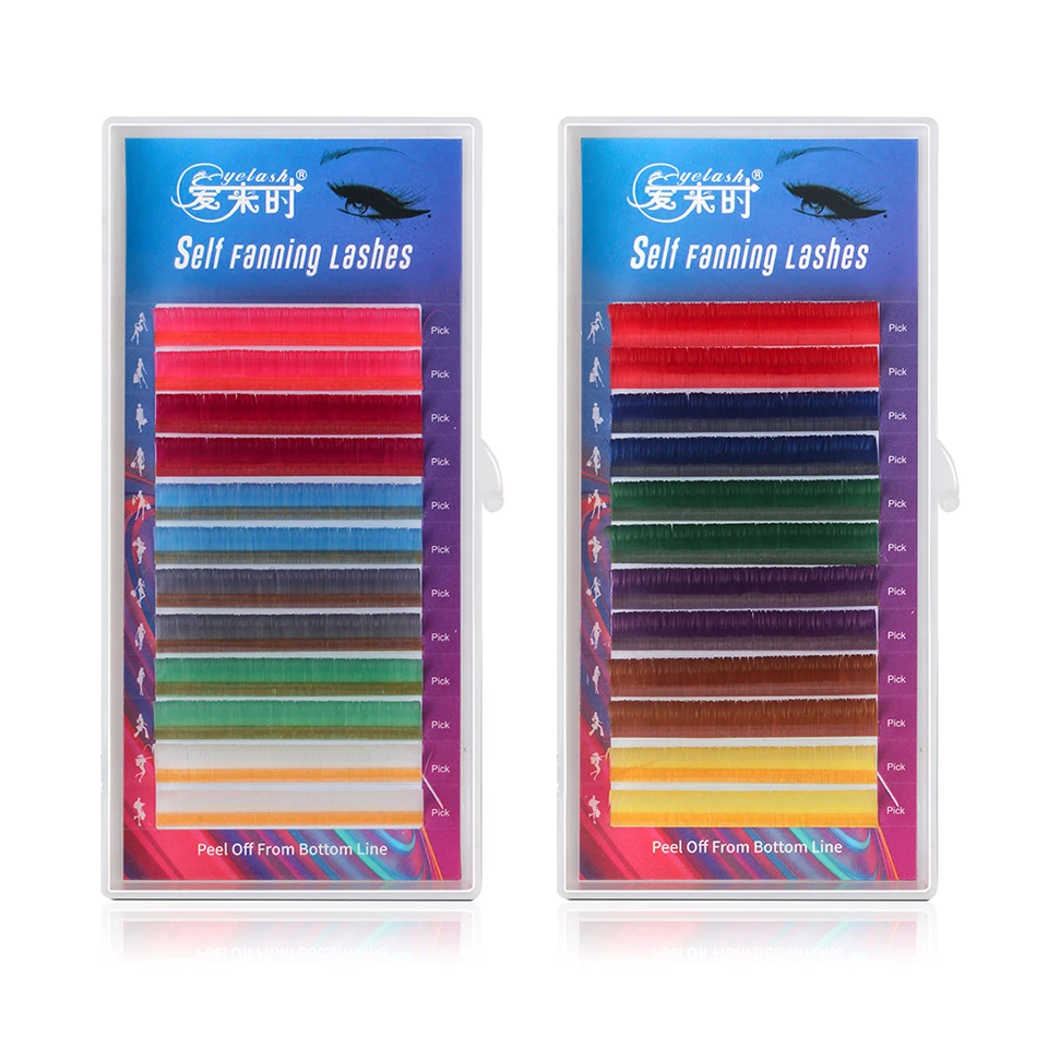 Kleurrijke Fanning Bloom Wimpers Auto Bloei Valse Wimperverlenging Gemakkelijk Fan Volume Wimpers Natuurlijke Zachte Lash Makeup Tools