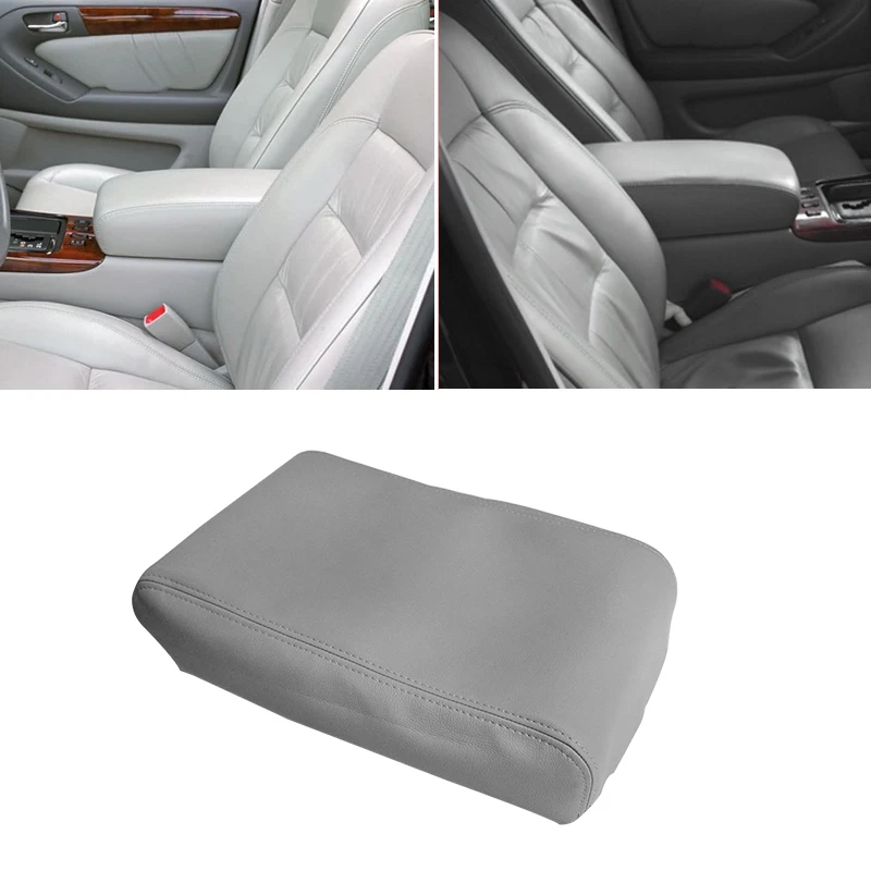 Gray Center Armrest Leather Cover For Lexus GS300 GS400 GS430 1999 2000 2001 2002 2003 2004 Central Armrest Box Skin Cover Trim