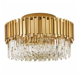 E14 LED Postmodern Silver Golden Stainless Steel Crystal LED Chandelier Lighting Lustre Suspension Luminaire Lampen For Foyer