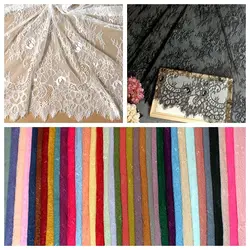 42 Colors Available Subtle Thin Quality Eyelash Chantilly Lace Fabric for Skirt Clothing DIY 2021