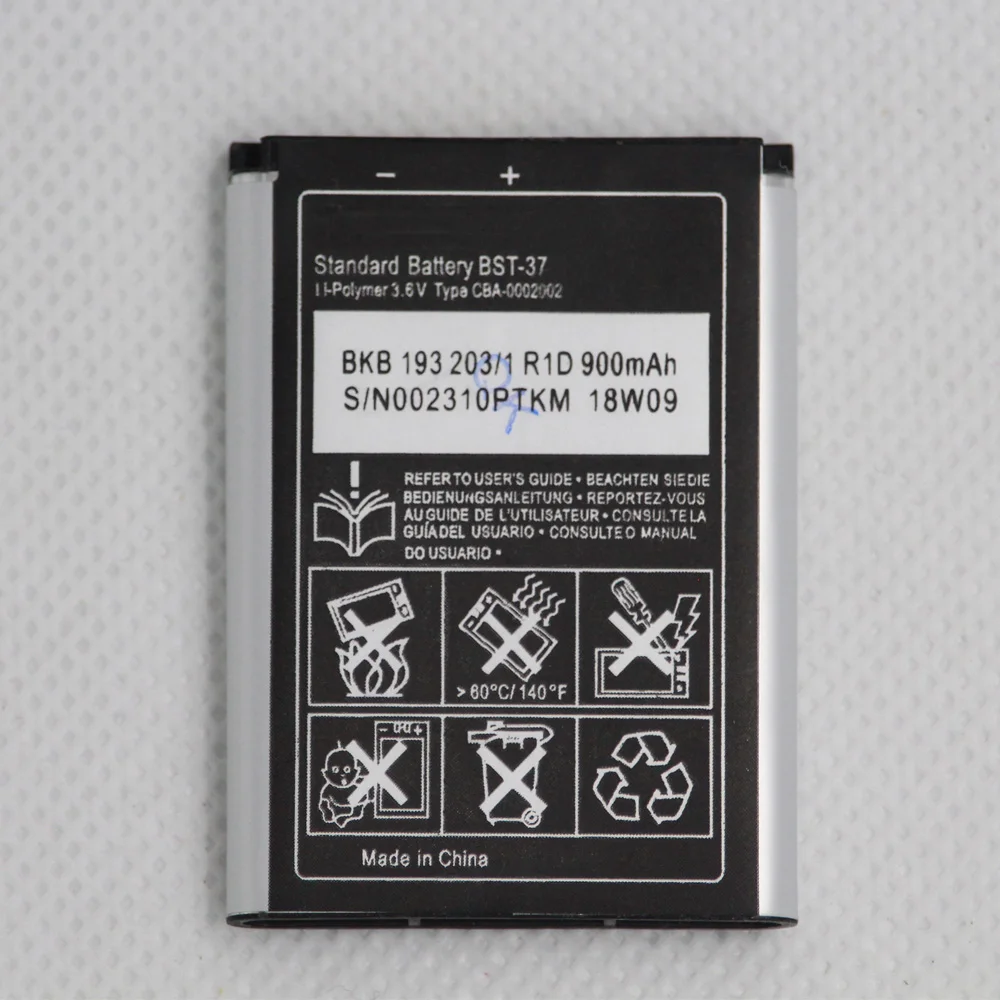 

ISUNOO 900mAh BST-37 Phone Battery For Sony Ericsson J100i K200i T280i V600 K610i W700 W710C D750i K750C W350 W800i W810i Z300i