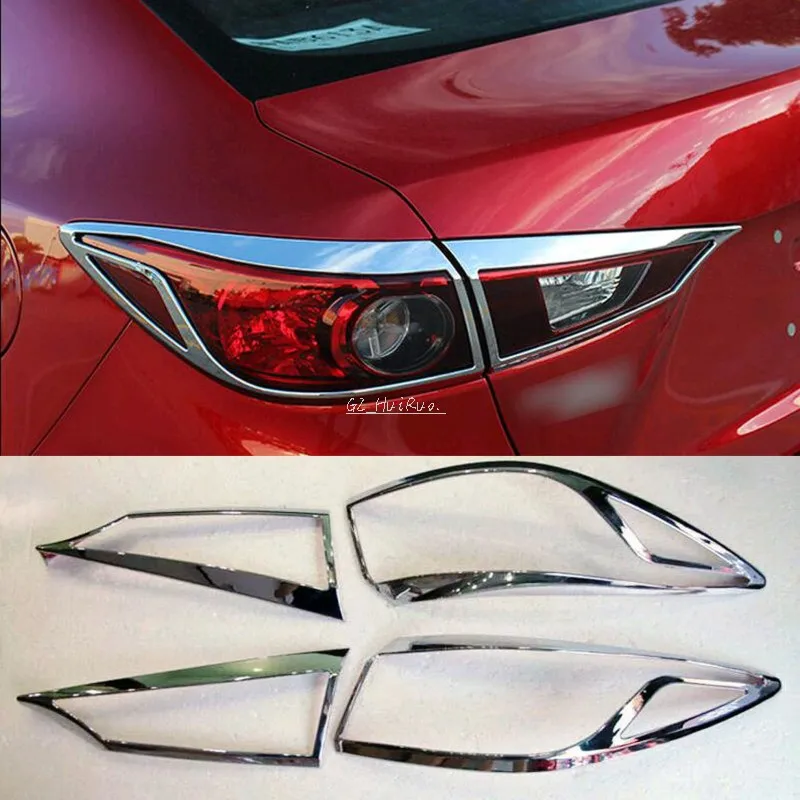 Auto Coda Posteriore Trim Luce Della Lampada Telaio Stick ABS Chrome Copertura 2 pz Per Mazda 3 Axela M3 2014 2015 2016 2017