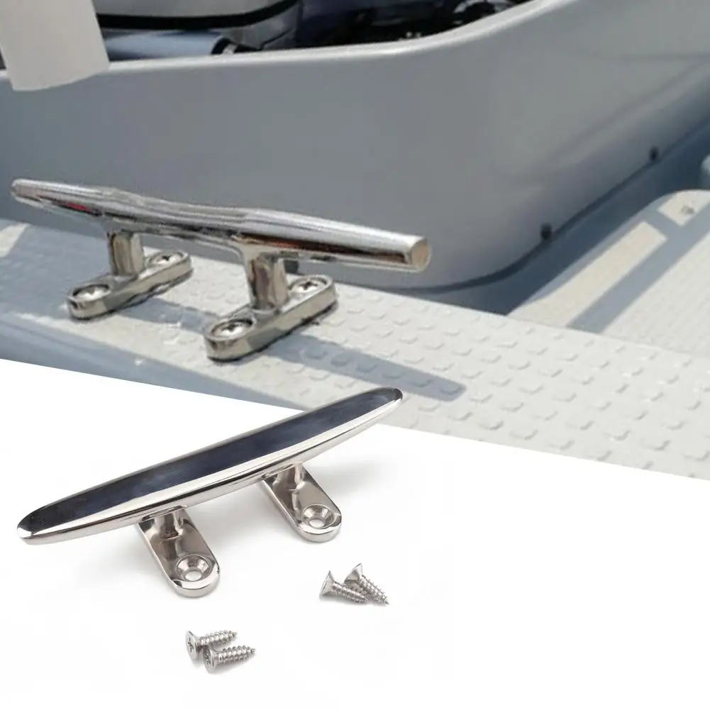 Boat Cleat Anti-rust with Screws 316 Stainless Steel 2 Holes Open Base Dock Cleat for Boat