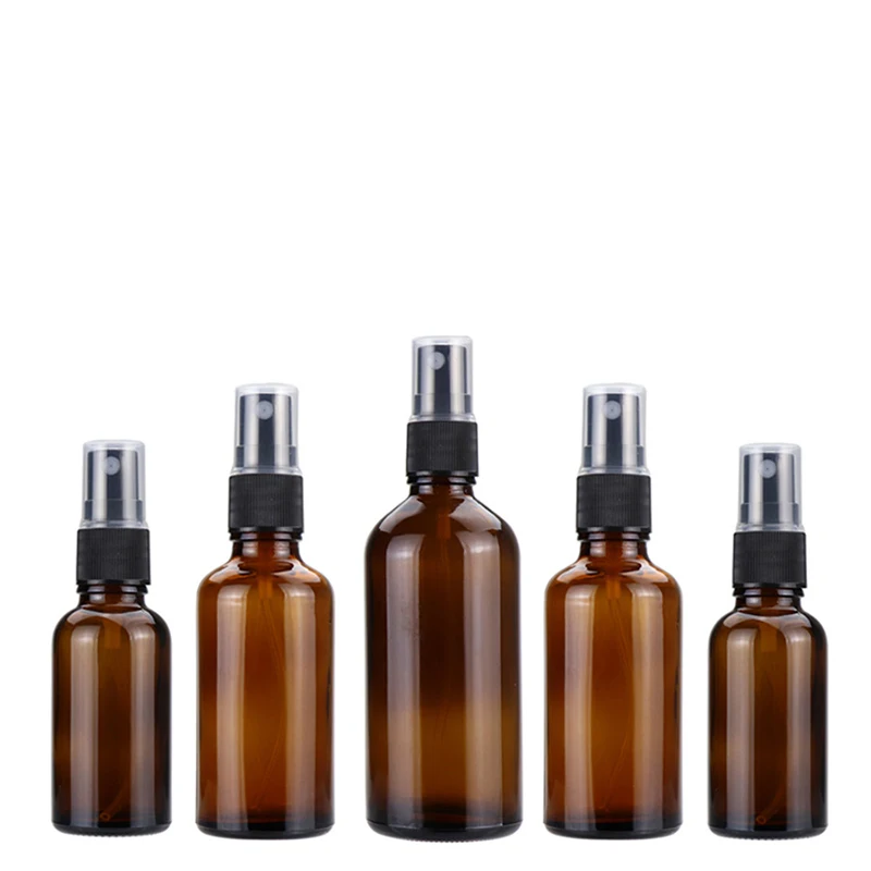 Amber Glass Spray Bottle Oils Liquid Black Press Pump For Perfume Sprayer Atomize Bulk Travel Refillable Container Wholesale