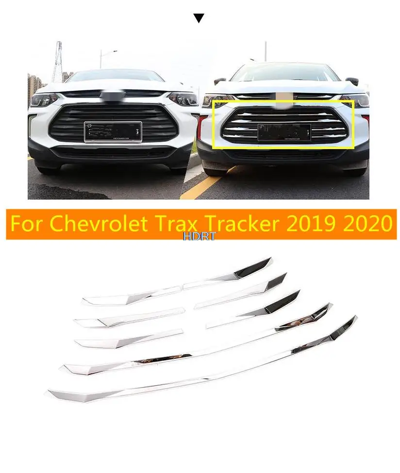 

Stainless Steel Car 8pcs Front Grill Middle Net Strip Trims For Chevrolet Trax Tracker 2019 2020 2021 Accessories Parts