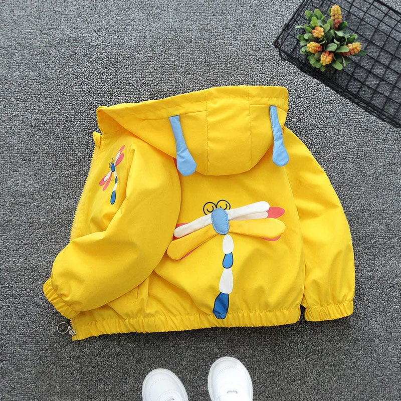 Cute Rabbit Baby Girls Jacket Spring Autumn Christmas Outerwear Hooded Casual Zipper Boys Coat 1 2 3 4 5 6 Years Kids Clothes