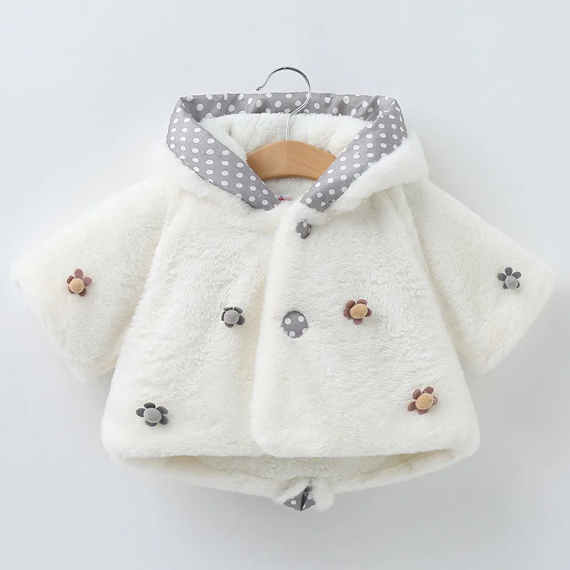 Baby Jackets For Girls Autumn Warm Plush Coat Cute Christmas Princess Cloak Children's Outerwear Newborn Baby Girl Clothes 0-1Y