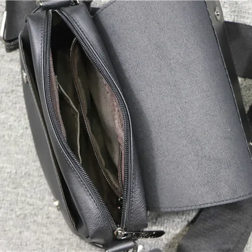 New Brand Designer Korean Style Men\'s Messenger Bags Casual Crossbody Bag Small Leather Black Shoulder Sling Bag Daily Phone Bag