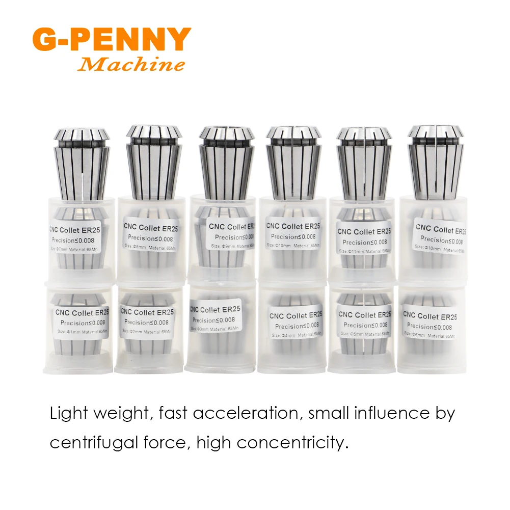 Con Quay Collet 1 Cái ER25 Mùa Xuân Collet Chuck Cao Độ Chính Xác 0.008Mm 1 ~ 16,1/4,1/8 CNC xay Dụng Cụ Mài Dao Động Cơ Trục Chính
