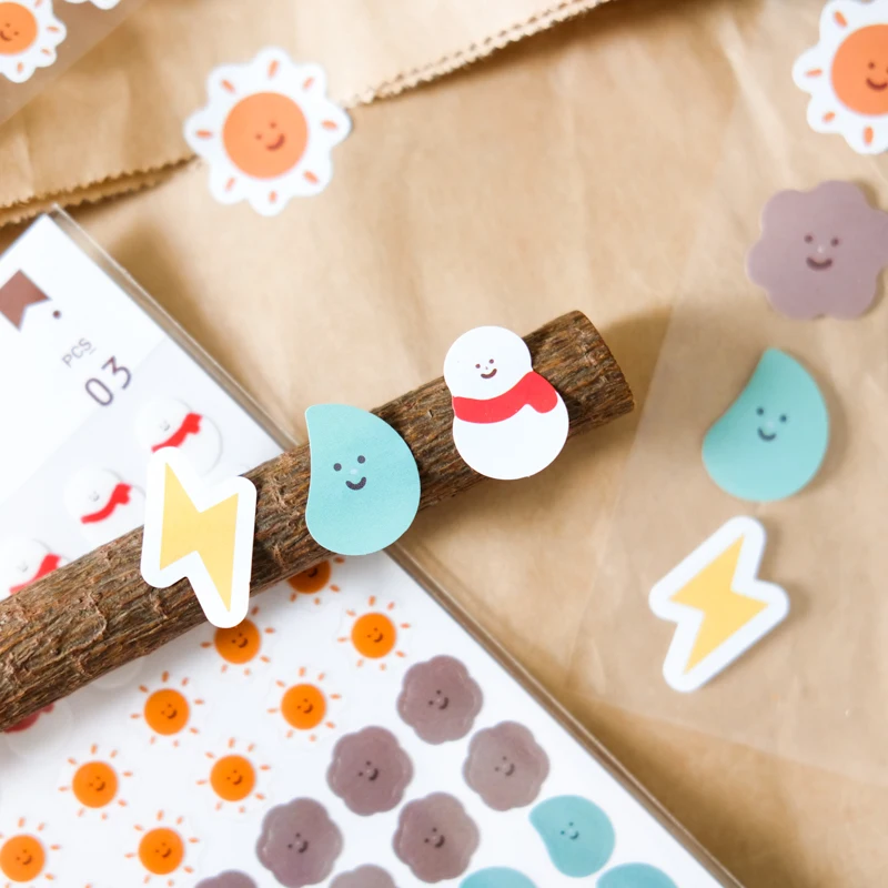 Keep Cute Salt Dot Stickers Basic Stickers Simple Ins Wind Net Red Hand Account Decoration Stickers Stationery  Sticker Pack