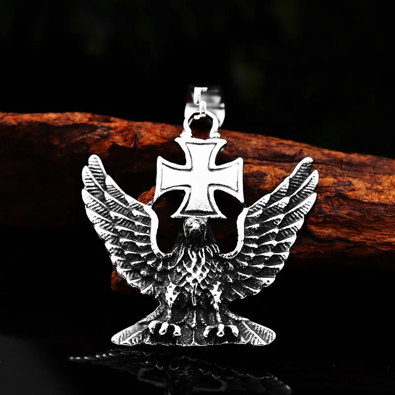 Beier Stainless Steel Punk cross eagle Pendant Chain Necklace men Jewelry LLBP8-231P