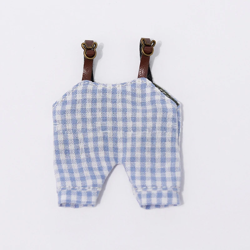 Obitsu 11 1/12 Bjd Pop Jumpsuits Rasterpatroon Kleding Mode Donkerblauw Jarretel Broek Voor Ob11, Gsc, body9 Poppen Accessoires