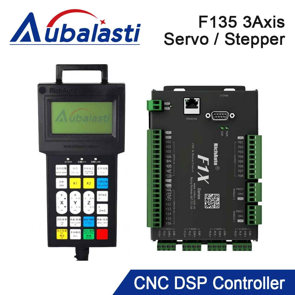 Aubalasti CNC DSP Controller F135 Support Servo and Stepper 3Axis Multi-Tool Head Automatic Switching Motion Control System