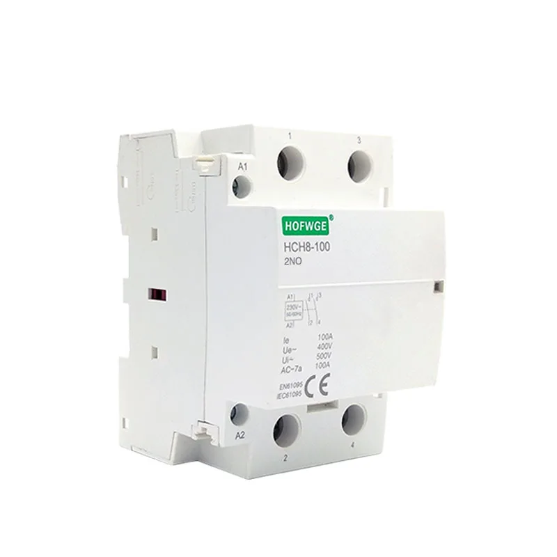 HCH8-100 Modular Contactor 4P 100A 2NO2NC 4NO 24V 110V 220V Automatic Household Contactor Din Rail Type