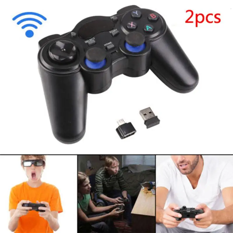 ワイヤレスゲームパッド,2.4 ghz,android tvボックス,pc,ps3用のマイクロusb otgアダプター付きゲームコントローラー