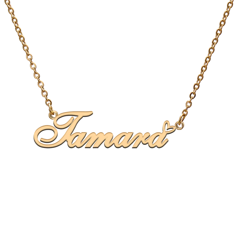 

God with Love Heart Personalized Character Necklace with Name Tamara for Best Friend Jewelry Gift