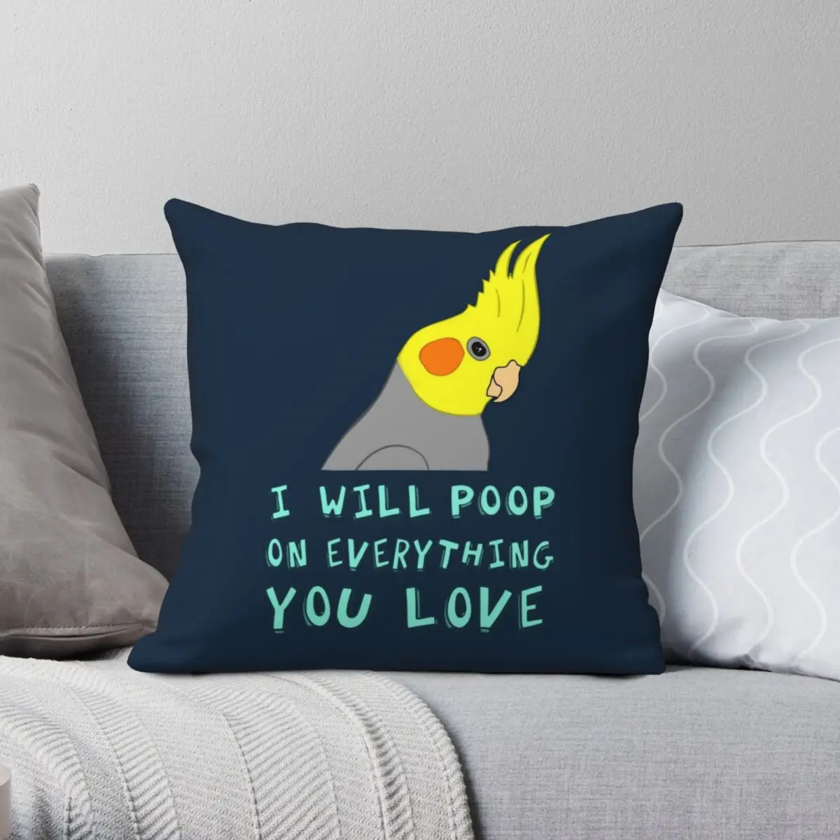 I WILL POOP ON EVERYTHING YOU LOVE Square Pillowcase Polyester Linen Velvet Zip Decorative Throw Pillow Case Home Cushion Cover