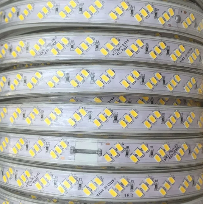 Imagem -06 - Conduziu a Luz de Tira 1m 2m 3m 4m 5m 6m 7m 8m 180led m Branco Branco Quente Cruz Led Chip de Iluminação Led com Plugue dos Eua da ue 220v 5630 5730smd