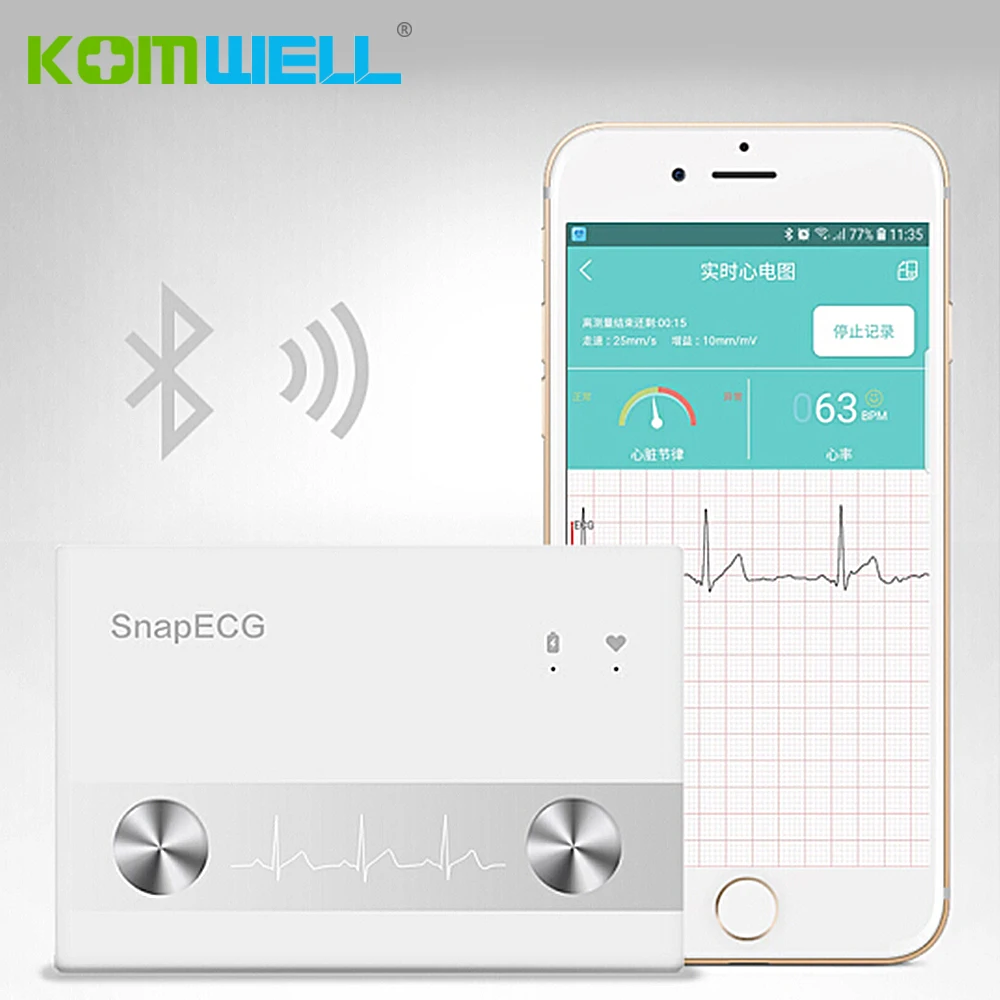 EKG Monitor for Home Wireless Heart Performance Without metal Electrodes Home Heart Monitor Health ecg Machine ios Android